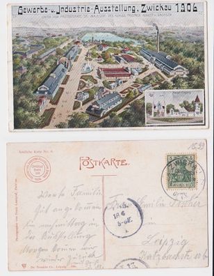 40140 Ak Lithographie Gewerbe & Industrie Ausstellung Zwickau 1906