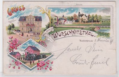 51140 Ak Lithographie Gruß aus dem Würschnitzthal 1899