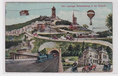66271 Ak Der Leipziger Scherbelberg in der Zukunft 1909