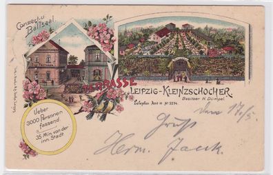 86430 Ak Lithographie Leipzig Kleinzschocher Etablissement Terrasse 1903