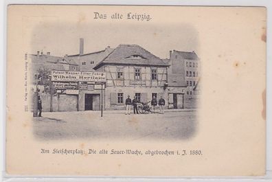87423 Ak Das alte Leipzig: Am Fleischerplatz Die alte Feuer-Wache um 1900