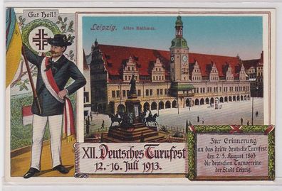 88185 Künstler Ak XII. Deutsches Turnfest Leipzig 12.-16.7.1913 Altes Rathaus