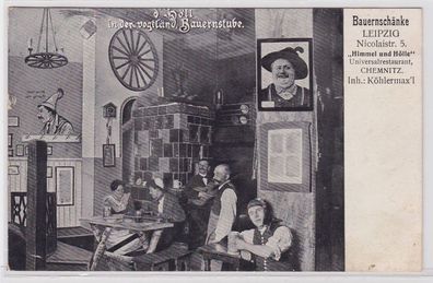 88240 Ak Bauernschänke Leipzig Nicolaistr. 5 'Himmel und Hölle' 1909