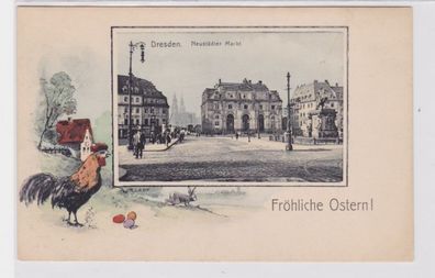 94251 Glückwunsch AK Fröhliche Ostern! Dresden - Neustädter Markt
