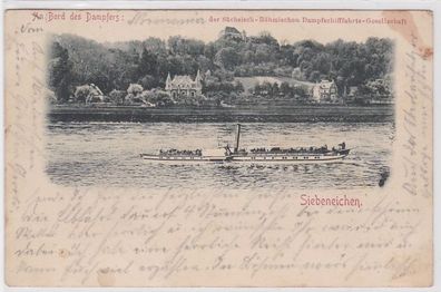 97961 Ak Siebeneichen bei Meißen an Bord des Dampfer 1906