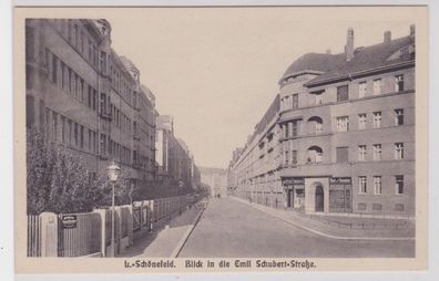 98471 Ak Leipzig Schönefeld Blick in die Emil Schubert Strasse um 1920