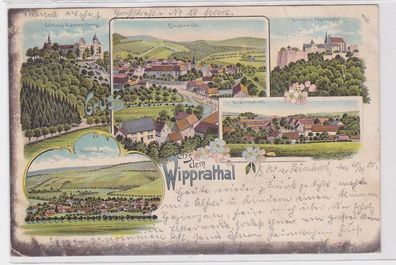 68420 Ak Lithographie Gruss aus dem Wipprathal Biesenrode, Gräfenstuhl usw. 1900
