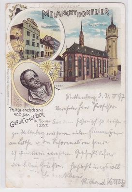 91343 AK Wittenberg - 400 jähr. Geburtstagsfeier Melanchthonfeier 16. Feb. 1897