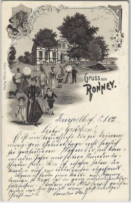92155 Ak Lithographie Gruss aus Ronney 1902