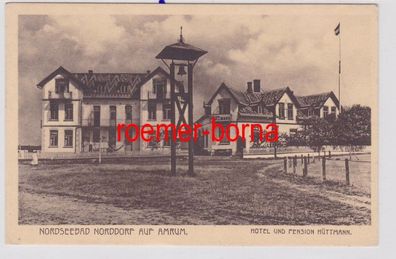 84447 Ak Nordseebad Norddorf auf Amrum Hotel und Pension Hüttmann um 1920