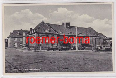 85154 Ak Flensburg Reichsbahnhof um 1930