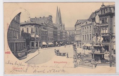 94640 Ak Lübeck Klingenberg mit Geschäften 1900