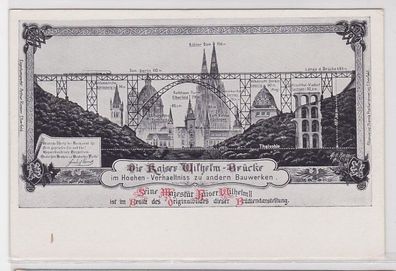 77633 Ak Müngstener Brücke die Kaiser Wilhelm Brücke um 1910