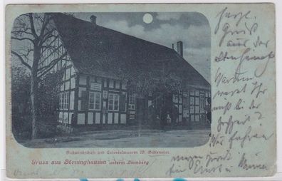 84127 Mondschein AK Gruss aus Börninghausen unterm Liemberg - Gasthaus 1901