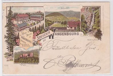 11281 AK Souvenir de Wangenbourg - Hotel, Bäder, Ruine & Schneethal 1897