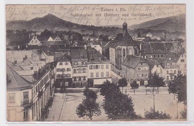 91403 Ak Zabern im Elsass Schloßplatz mit Hohbarr und Geroldseck 1918