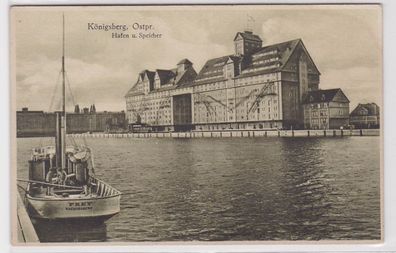 70637 Ak Königsberg Ostpreussen Hafen und Speicher um 1927