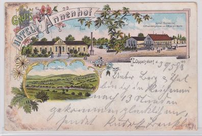 87704 Ak Lithographie Gruß aus Oppelsdorf Hotel Annenhof 1898