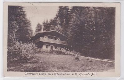 89502 Ak Görbersdorf Schlesien das Schweizerhaus in Dr. Römplers Park 1927