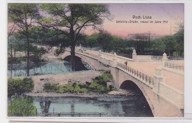 93137 Ak Deutsch Lissa Wroclaw-Lesnica Weistritz Brücke um 1910