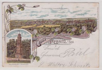 98395 Ak Lithographie Gruss aus Trebnitz in Schlesien Aussichtsturm 1904