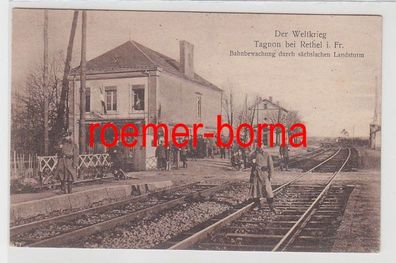 82359 Feldpost Ak Tagnon bei Rethel Bahnbewachung 1916
