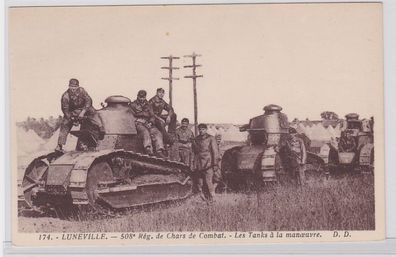 91341 Ak Luneville Regiment de Chars de Combat Panzer Tank um 1915