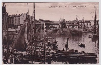 83735 Foto Ak Sutton Harbour Fish Market, Plymouth 1914