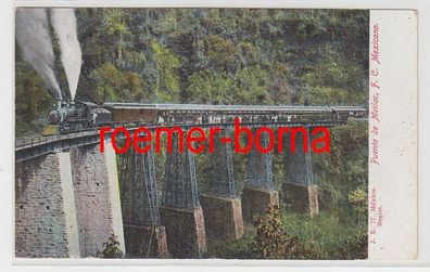 82373 Ak Mexiko Dampflokomotive auf Brücke Puente de Metlac um 1910