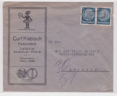 82535 Reklame Briefumschlag Leipzig Curt Kabisch Farbenfabrik 1933