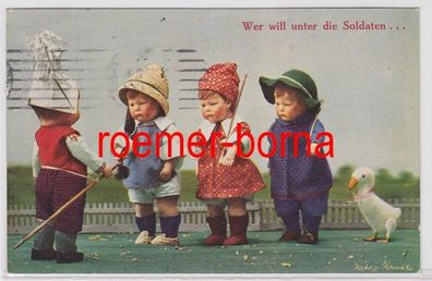 82791 Ak Puppen von Käthe Kruse 'Wer will unter die Soldaten...' 1915