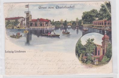 86673 AK Leipzig Lindenau - Gruss vom Charlottenhof 1902