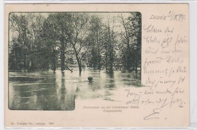 87740 AK Leipzig - Hochwasser an der Lindenauer Mühle (Luppepartie) - 1899
