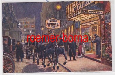 85142 Künstler Ak Wien Hopfner´s Graben-Restaurant Entrée um 1910