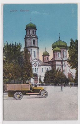 16512 Ak Lublin Cerkiew mit LKW davor um 1920