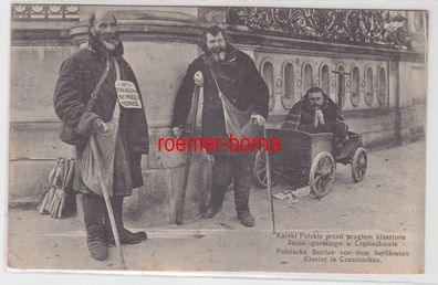 73054 Ak Polnische Bettler vor dem berühmten Kloster in Czenstochau um 1915