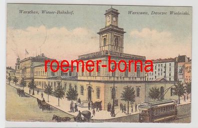 82474 Feldpost Ak Warschau Wiener Bahnhof 1915