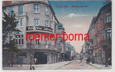 83040 Ak Ostrowo Bahnhofstrasse Hotel Vier Jahreszeiten 1918