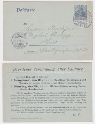 06762 DR Ganzsachen Postkarte P63 Zudruck Dresdener Vereinigung Alter Pauliner