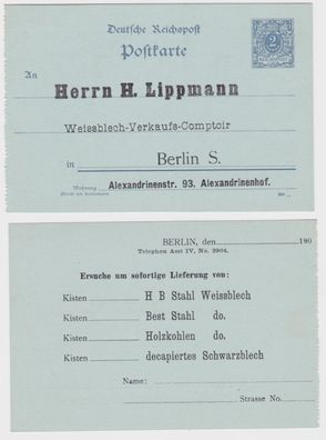 09945 DR Ganzsachen Postkarte P40 Zudruck H. Lippmann Verkaufs-Comptoir Berlin