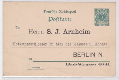 19849 DR Ganzsachen Postkarte P36 Zudruck S.J. Arnheim Hofkunstschlosser Berlin