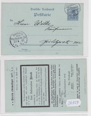 34929 DR Ganzsachen Postkarte P44 Zudruck Verein ehemaliger 24er Berlin 1901
