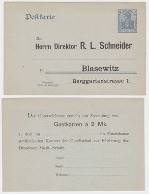 52126 DR Ganzsachen Postkarte P63 Zudruck Direktor R.L. Schneider Blasewitz