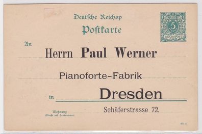 52149 DR Ganzsachen Postkarte P30 Zudruck Paul Werner Pianoforte-Fabrik Dresden