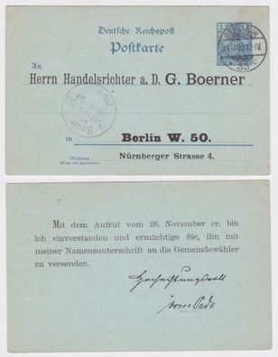 53486 DR Ganzsachen Postkarte P44I Zudruck Handelsrichter a.D. G. Boerner Berlin