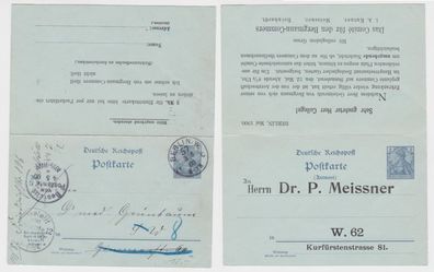 54139 Ganzsachen Postkarte P46 Zudruck Dr. P. Meissner Bergmann-Comers Berlin