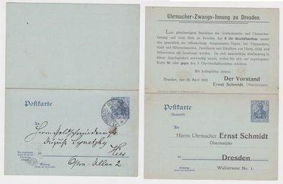 56227 Ganzsachen Postkarte P66 Zudruck Goldschmiede-Zwangs-Innung Dresden 1903