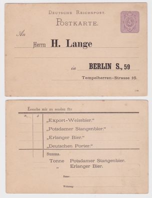 61116 Ganzsachen Postkarte P12 Zudruck H. Lange Potsdamer Stangenbier Berlin