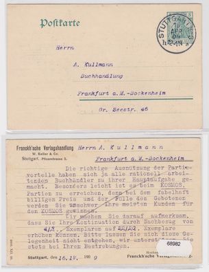 68982 Ganzsache Postkarte P78 Zudruck Franck'sche Verlagshandlung Stuttgart 1909