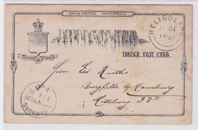 76063 Helgoland Ganzsache Postkarte P6 Heligoland Foreign Post Card 1885